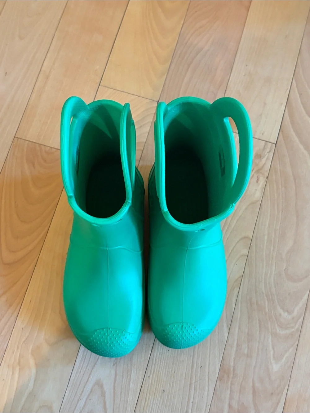 CROCS Kids Bright Green Pull-On Rain Boots